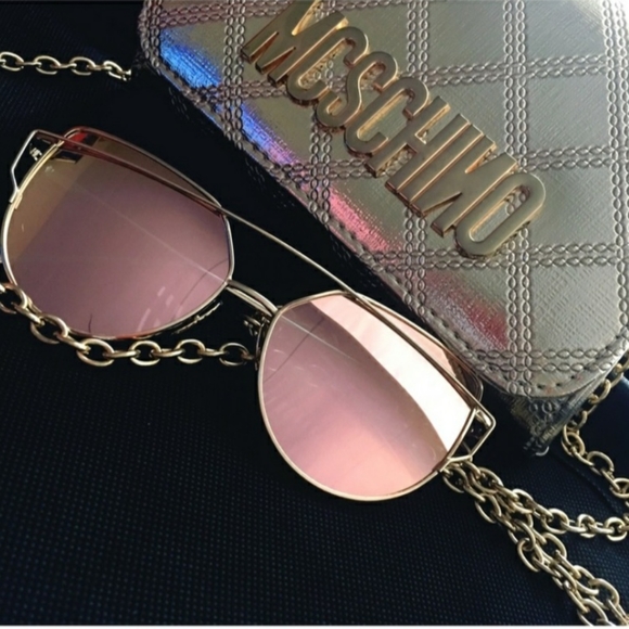 PINK MIRRORED Glasses Trendy - Picture 9 of 14